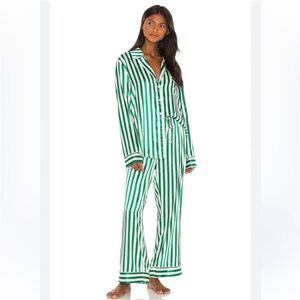 Show Me Your MuMu Green and White Striped Pajama Set